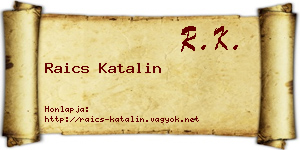 Raics Katalin névjegykártya